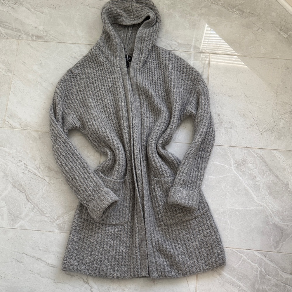 Jones New York Gray Hooded Cardigan